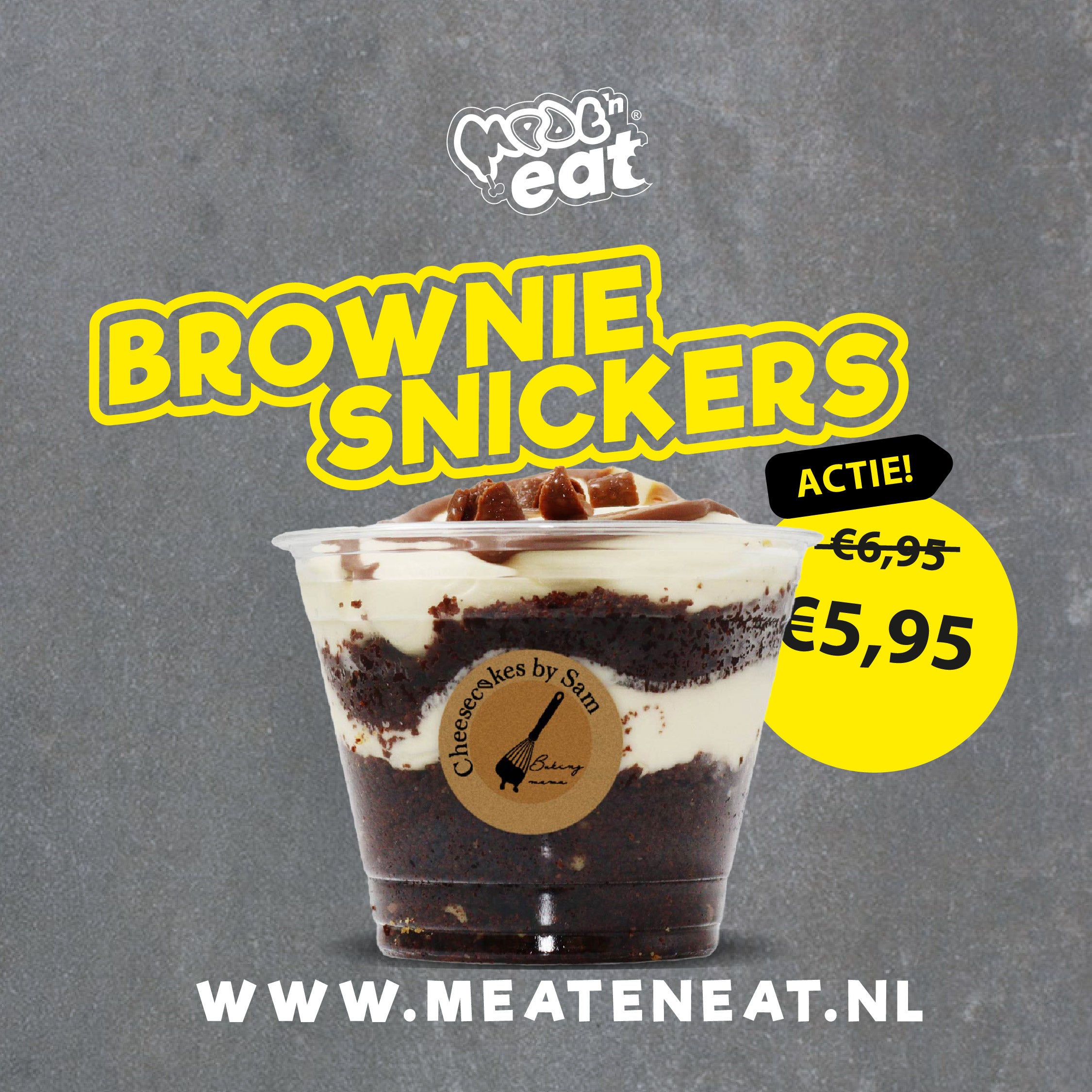 Brownie Snickers Cheesecake Jar by Sam *Nieuw