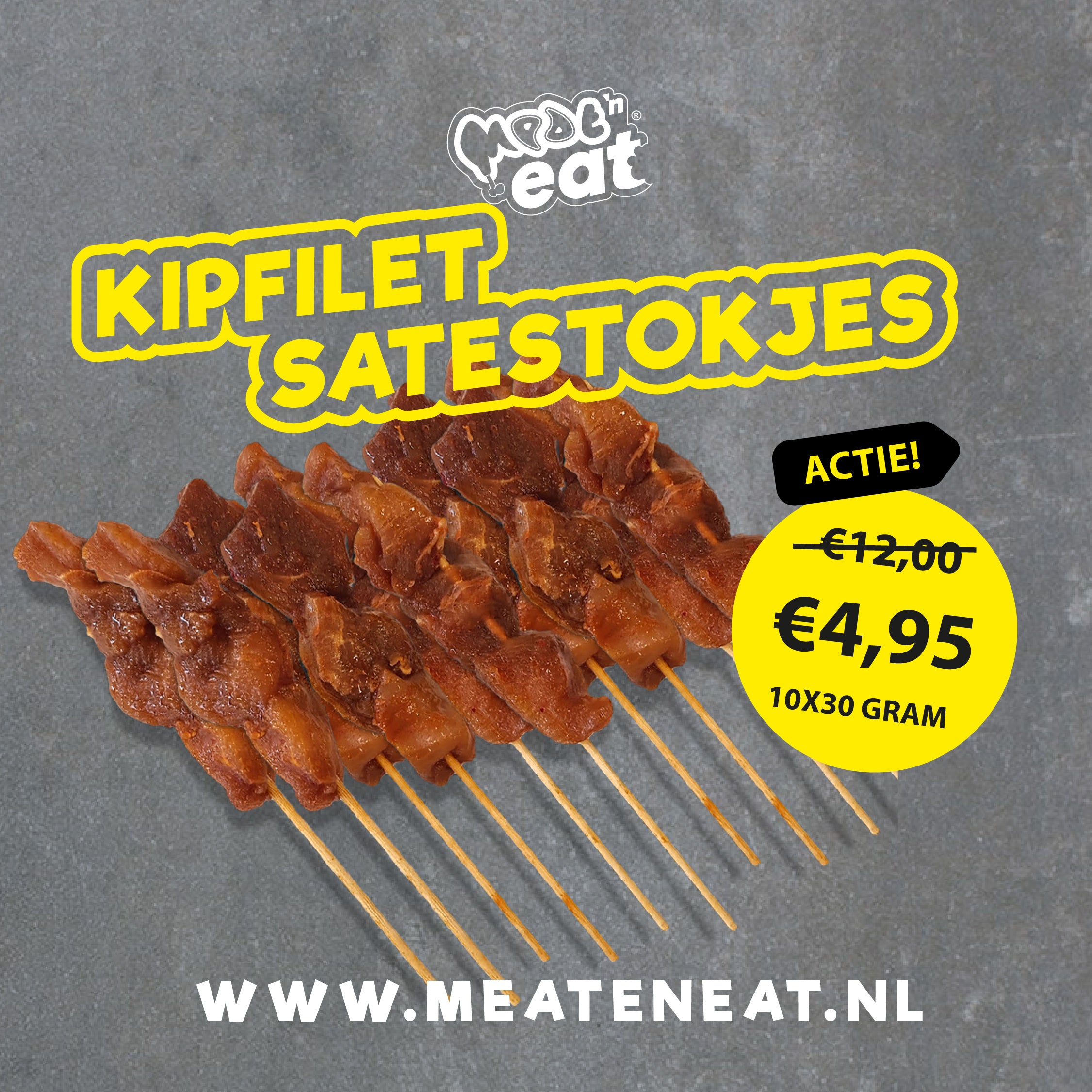 NIEUW Kipfilet sate stokjes 10x *Tijdelijke actie assortiment OP=OP